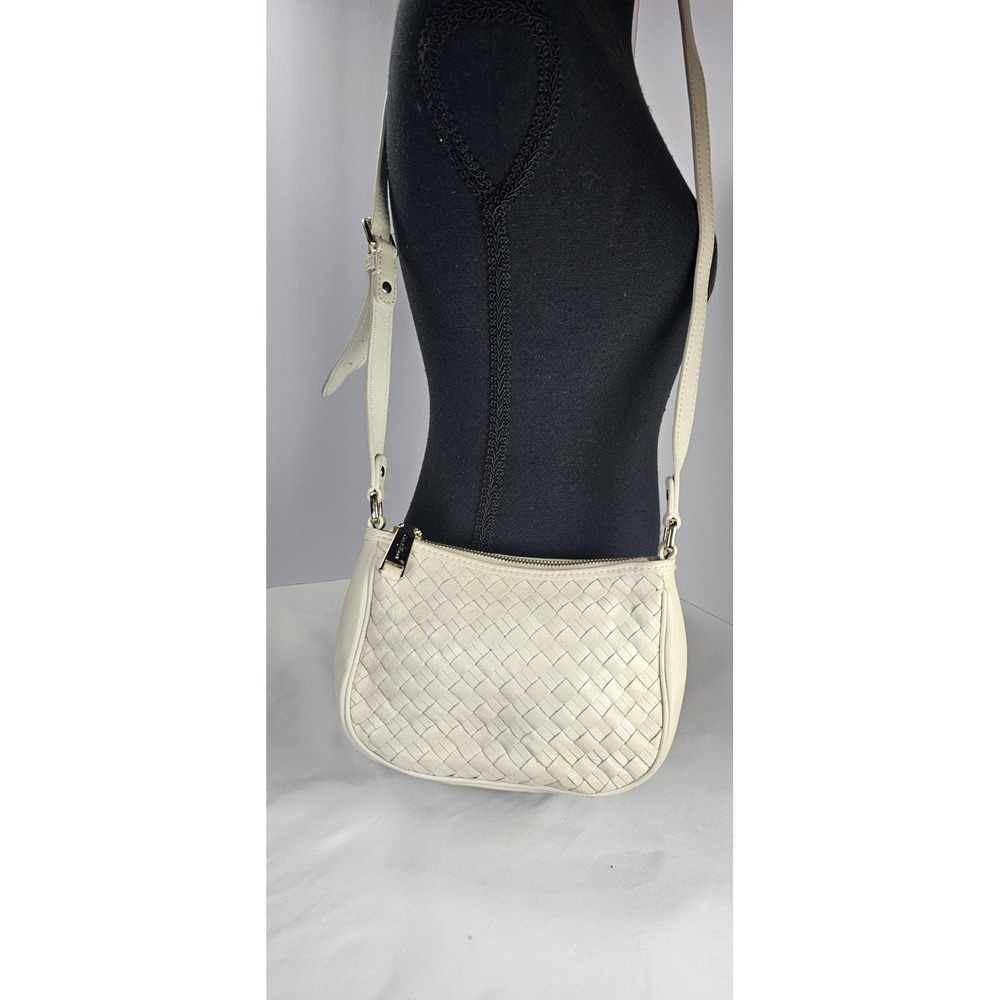 Cole Haan Ivory Woven Leather Crossbody Bag - Picture 2 of 9